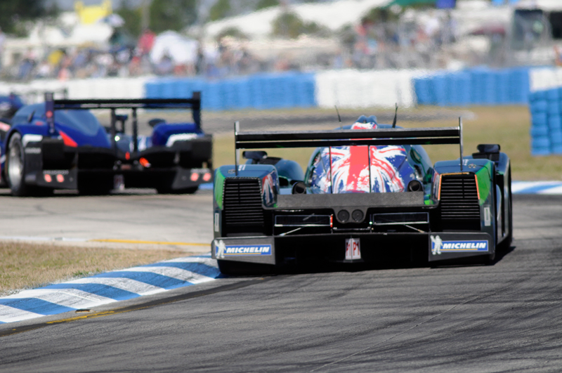 Pirro giving chase to the leading Peugeot at Sebring earlier this year.