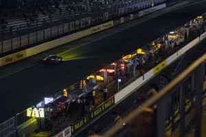 From the Grandstands above the team garages